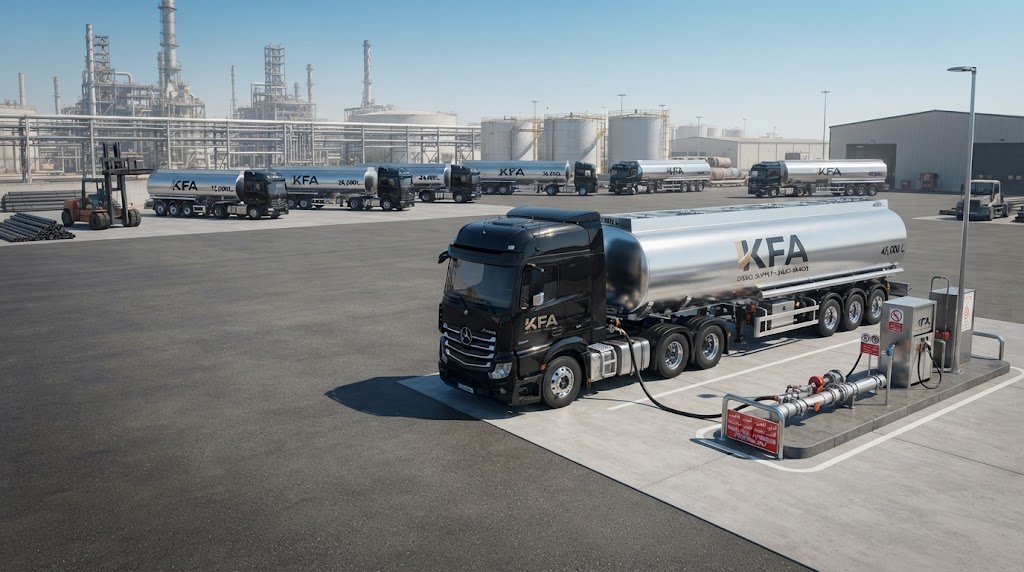 Industrial diesel delivery tanker